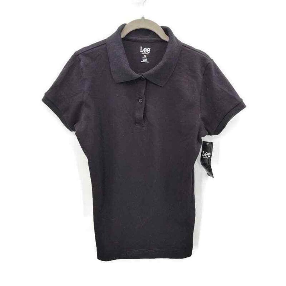 NWT Lee kids black slim fit uniform polo in size XL Classic Short Sleeve